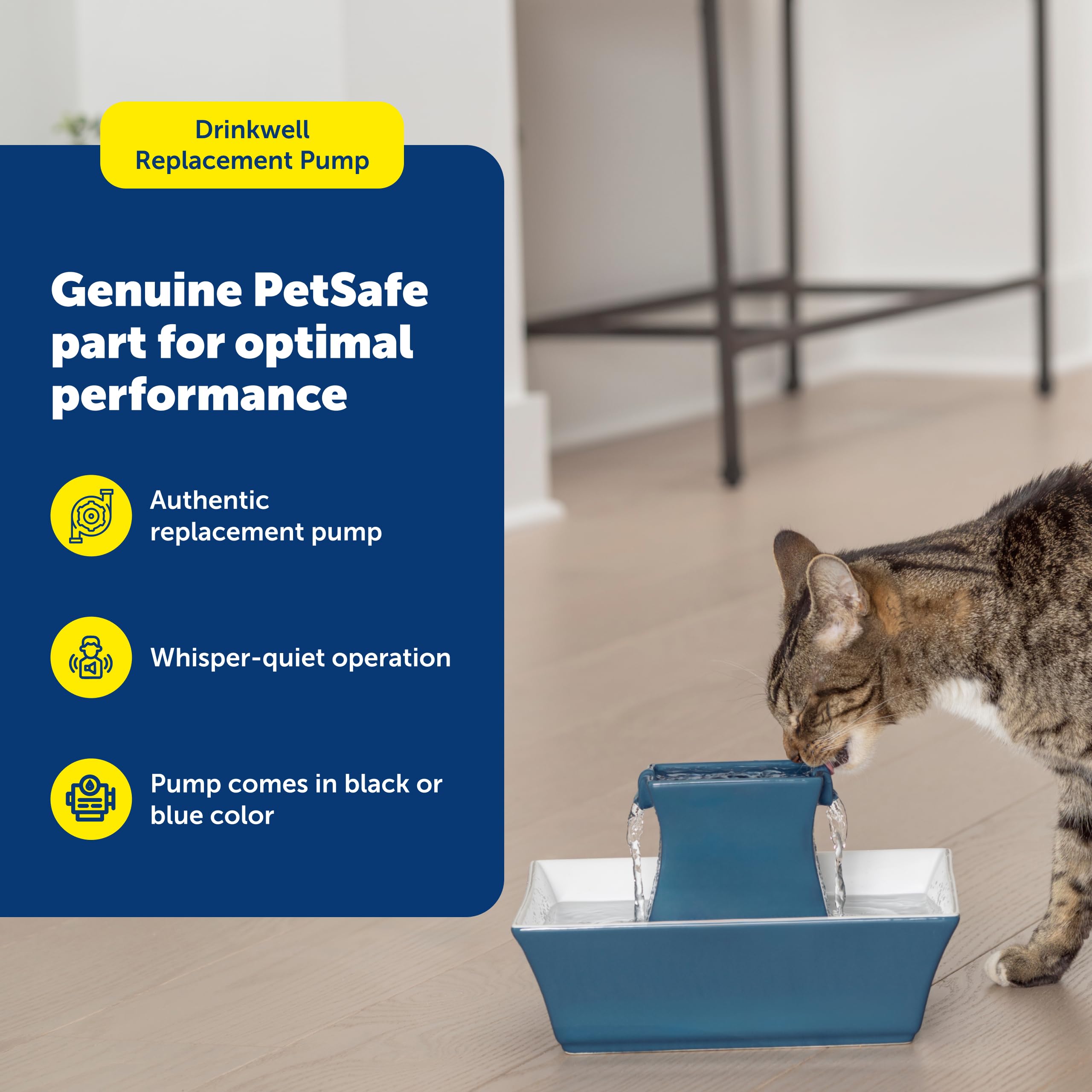 PetSafe replacement pump compatible with Drinkwell models for continuous hydration.