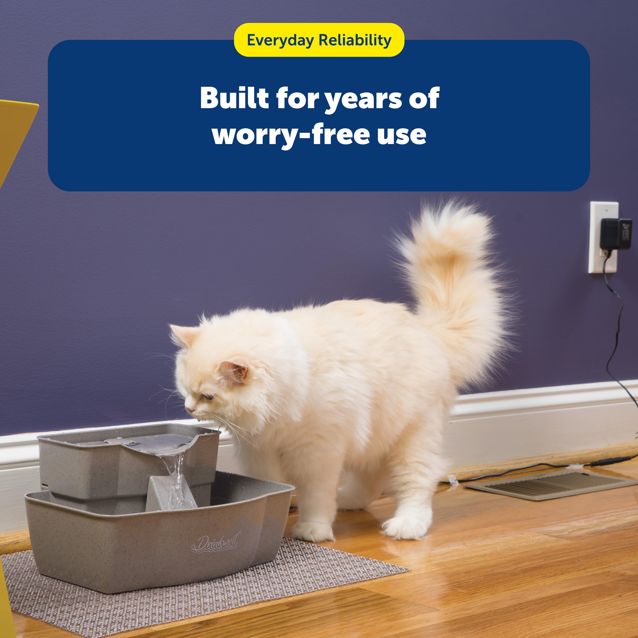 PetSafe submersible pump supports both dog and cat fountains.