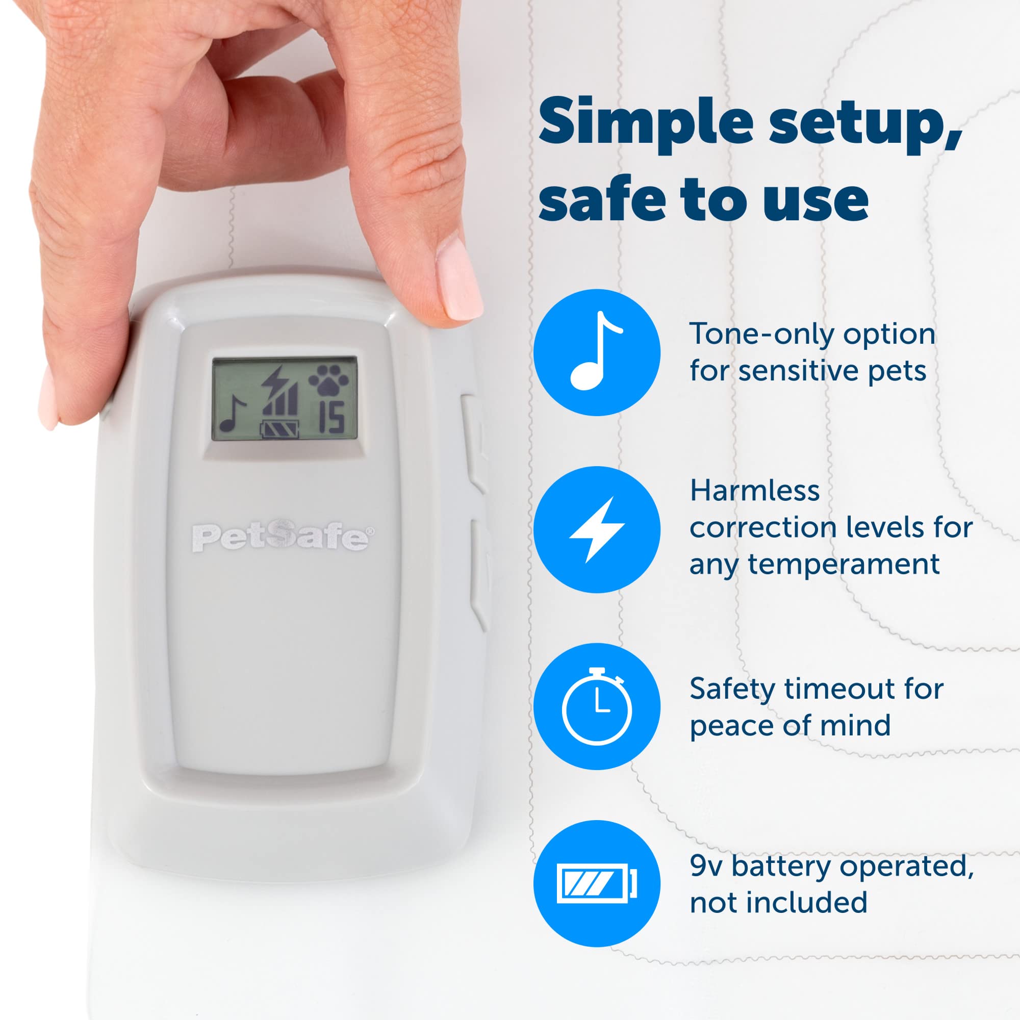 PetSafe ScatMat at doorway helps train pets to respect entry thresholds.