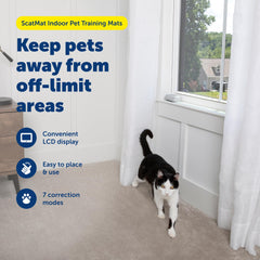 PetSafe ScatMat LCD controller shows battery level and activations