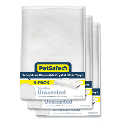 PetSafe ScoopFree crystal litter tray with lid for easy disposal and leak protection.