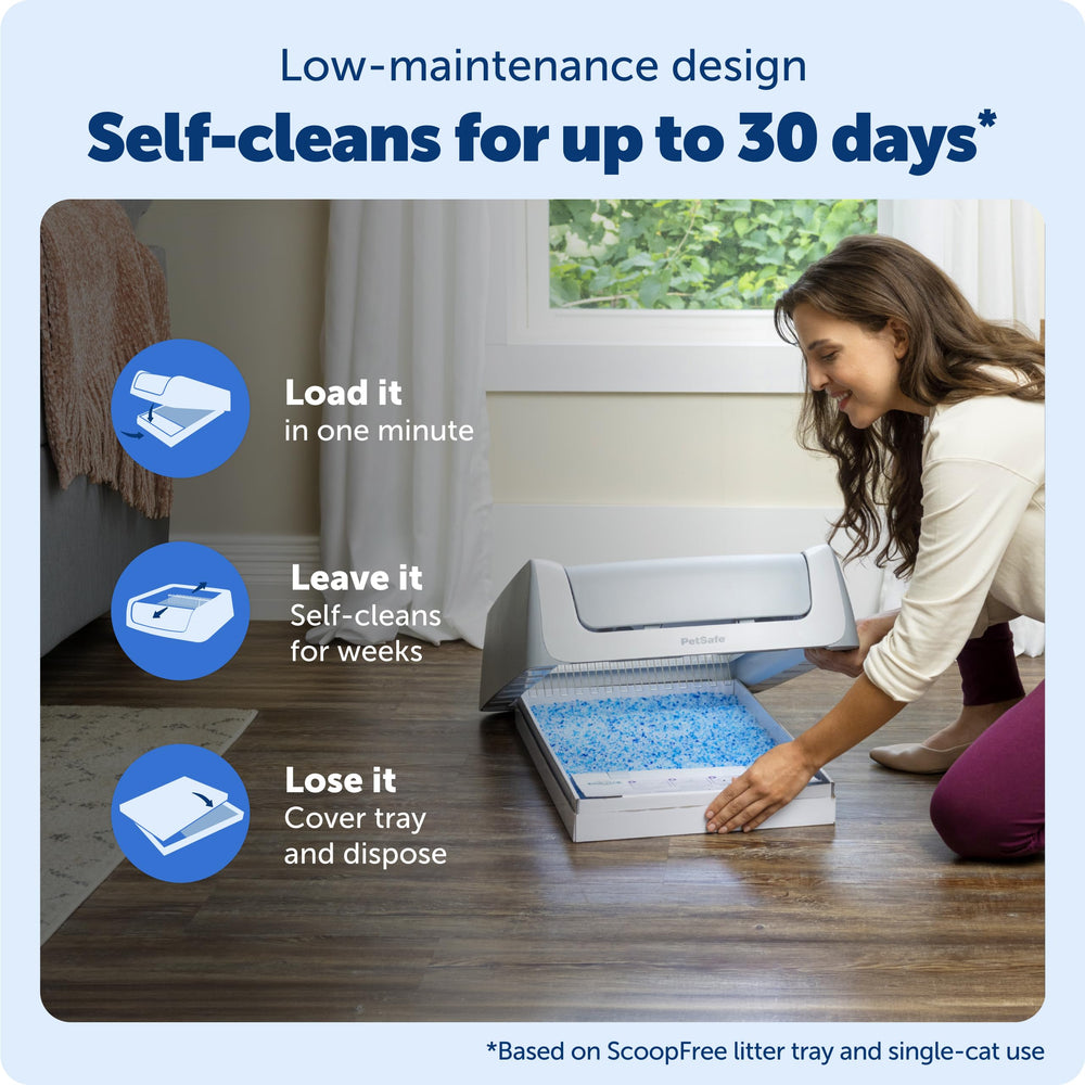 PetSafe ScoopFree Crystal Pro Legacy low-dust crystals minimize tracking for a tidier home