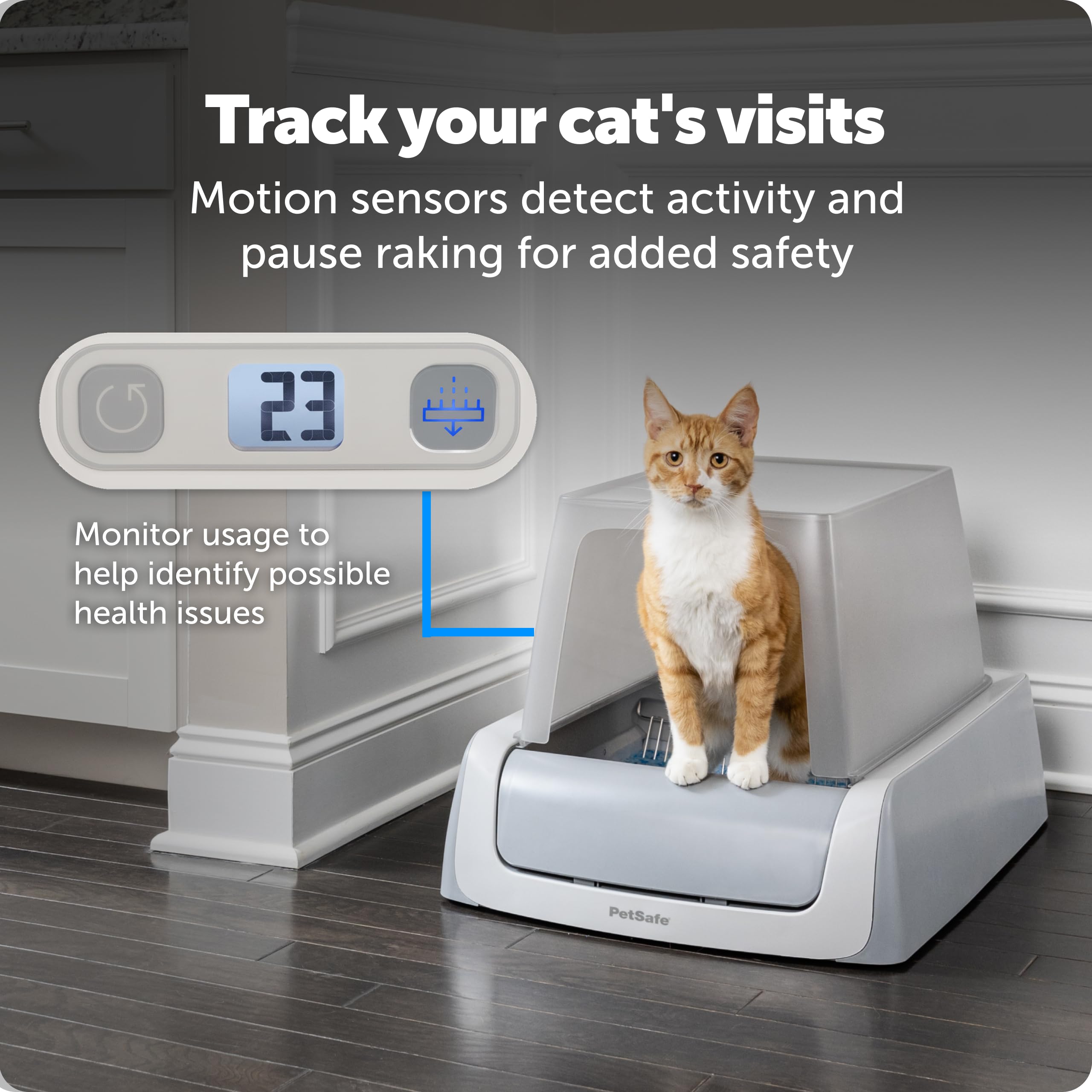 PetSafe ScoopFree Crystal Pro Legacy privacy cover provides secluded bathroom.