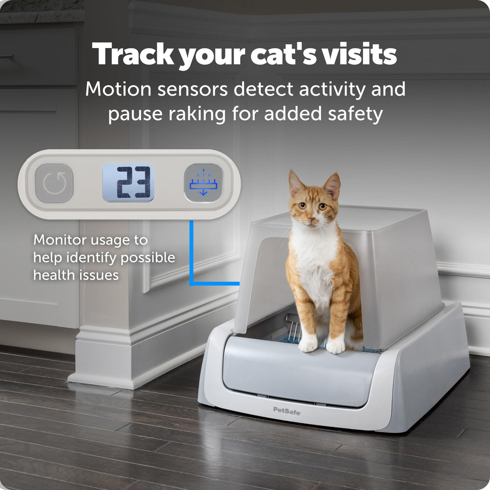 PetSafe ScoopFree Crystal Pro Legacy privacy cover provides secluded bathroom.
