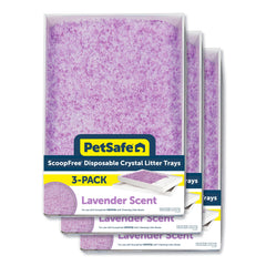 Petsafe ScoopFree lavender crystal litter tray front view for hands-free maintenance.