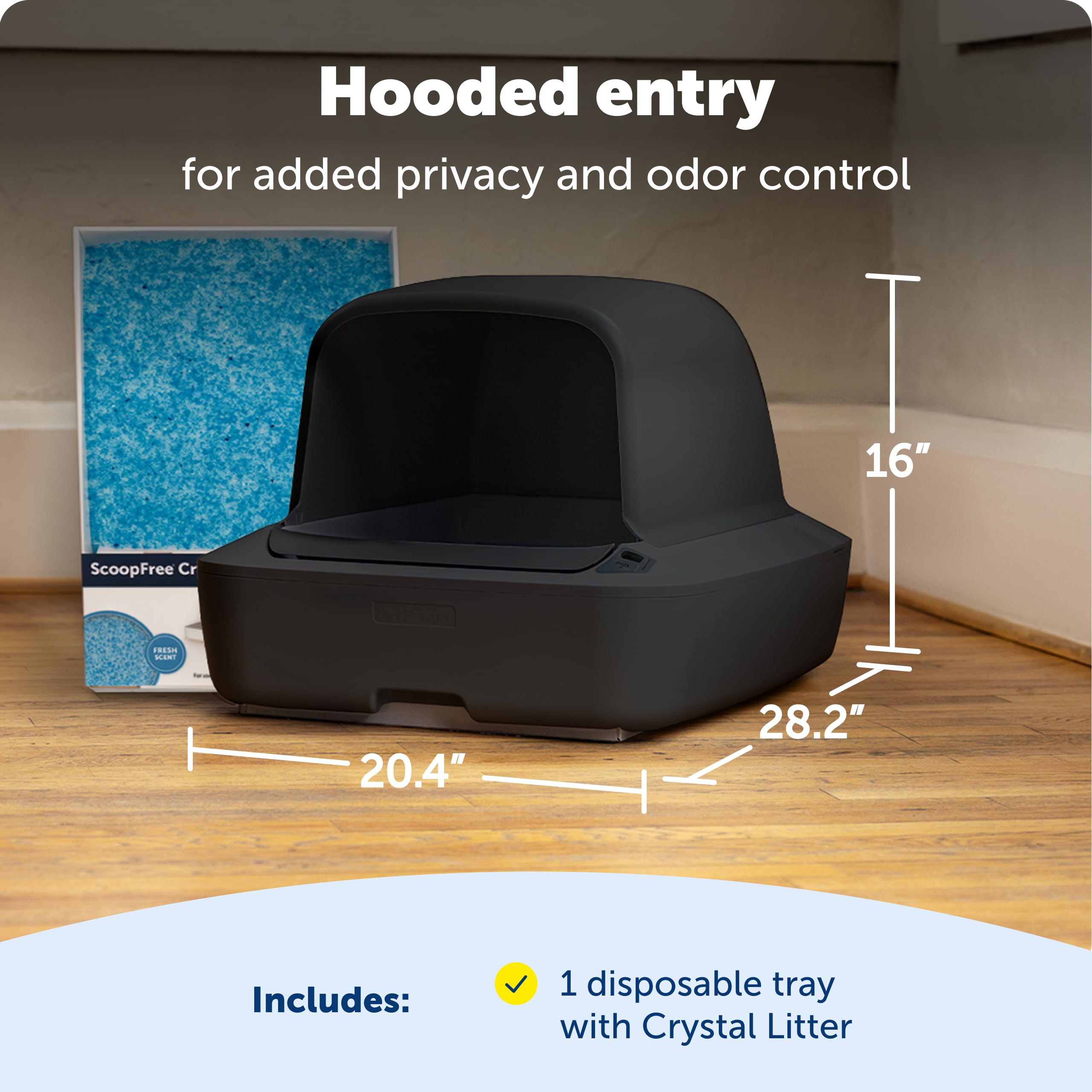 PetSafe disposable crystal-litter tray included for convenient setup.