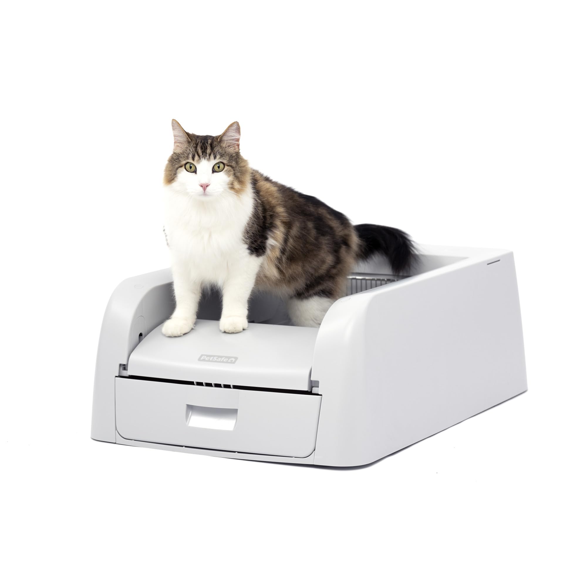 Petsafe ScoopFree front-entry hooded design reduces litter tracking and odors.