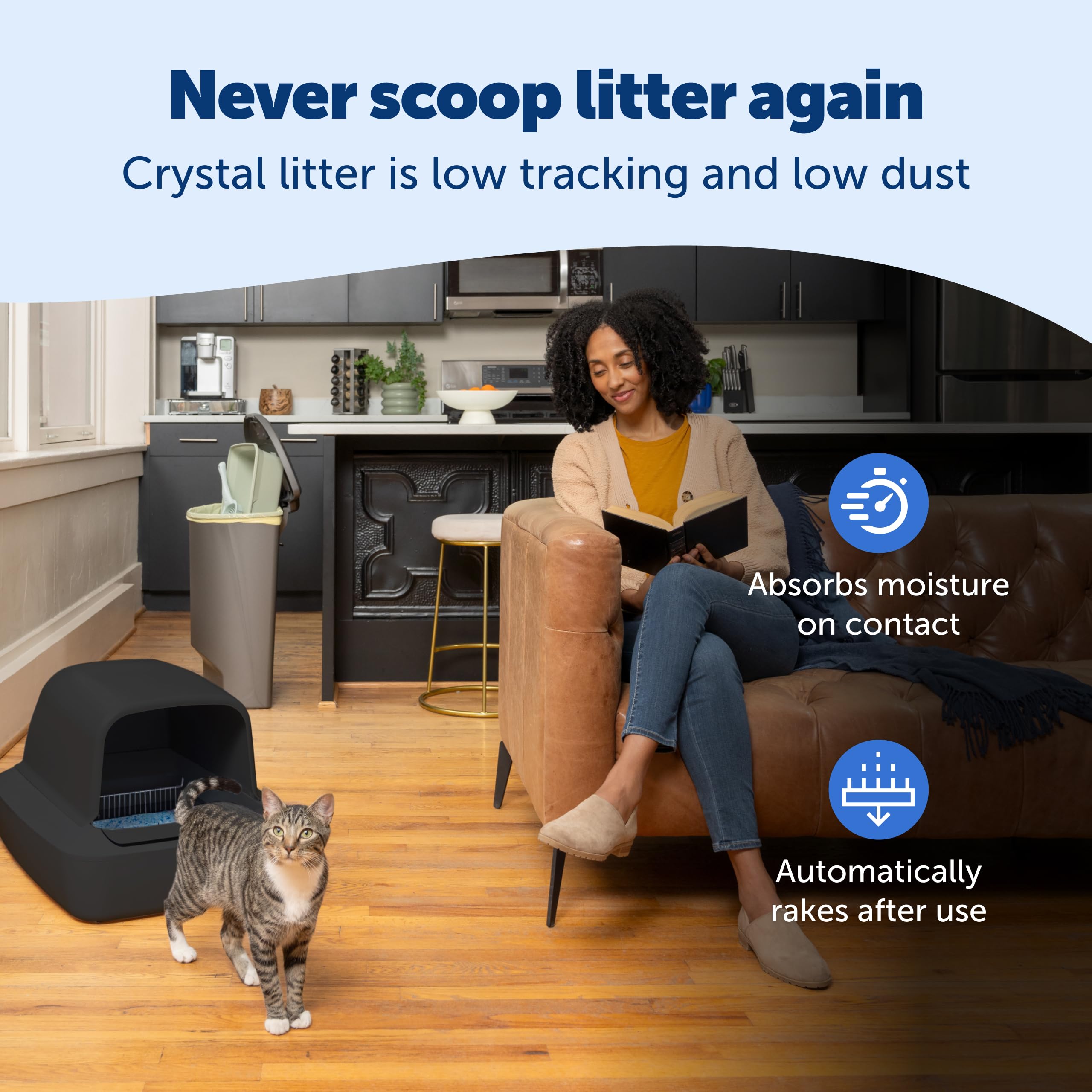 PetSafe ScoopFree light indicator shows when to replace the litter tray.
