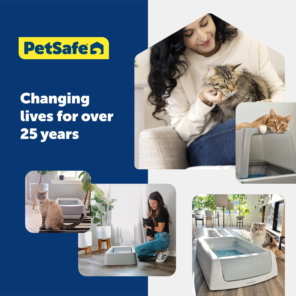 PetSafe ScoopFree litter box setup with crystal litter