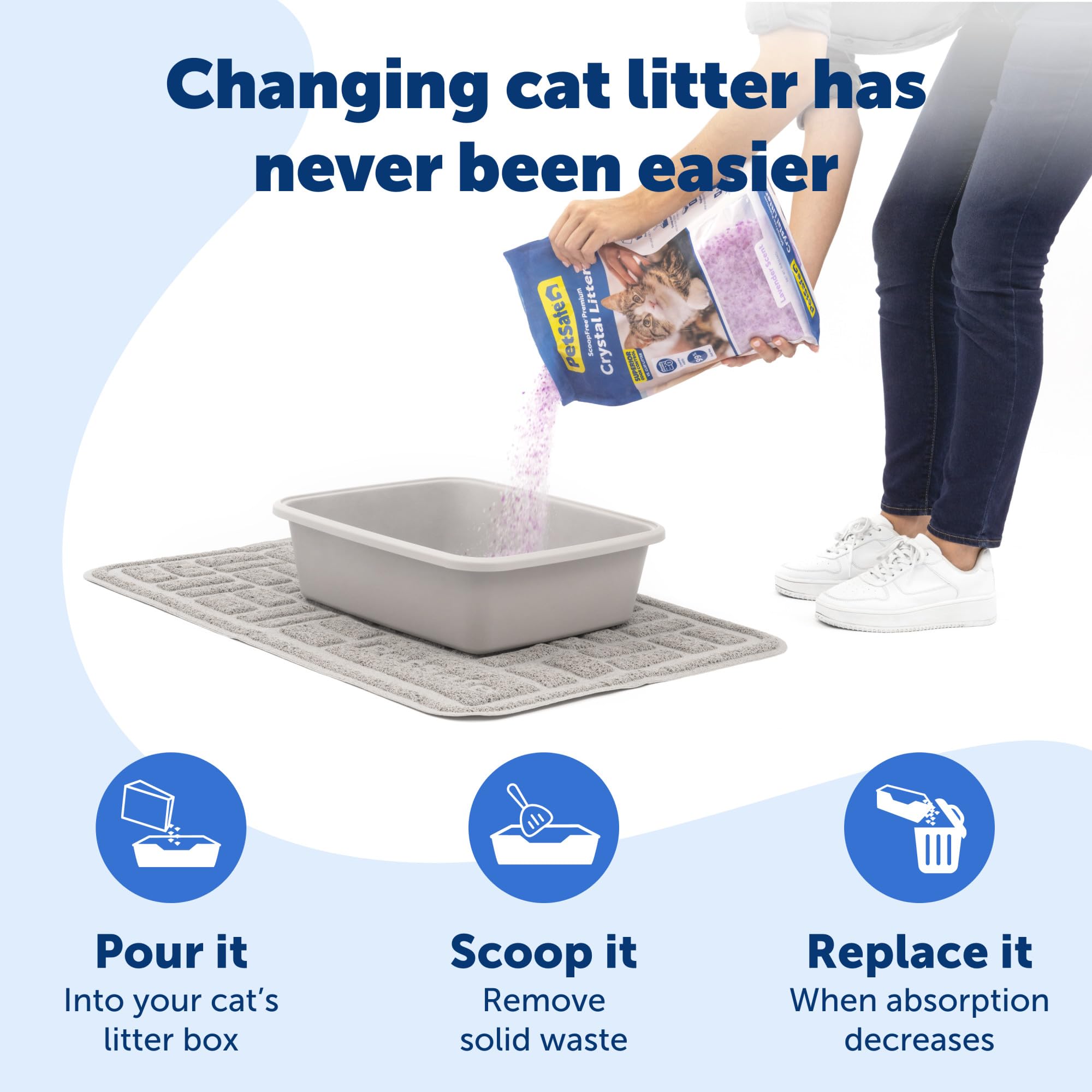 PetSafe ScoopFree low-tracking crystal litter in use