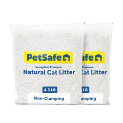 PetSafe ScoopFree natural litter 2-pack showing packaging and odor-control option for homes