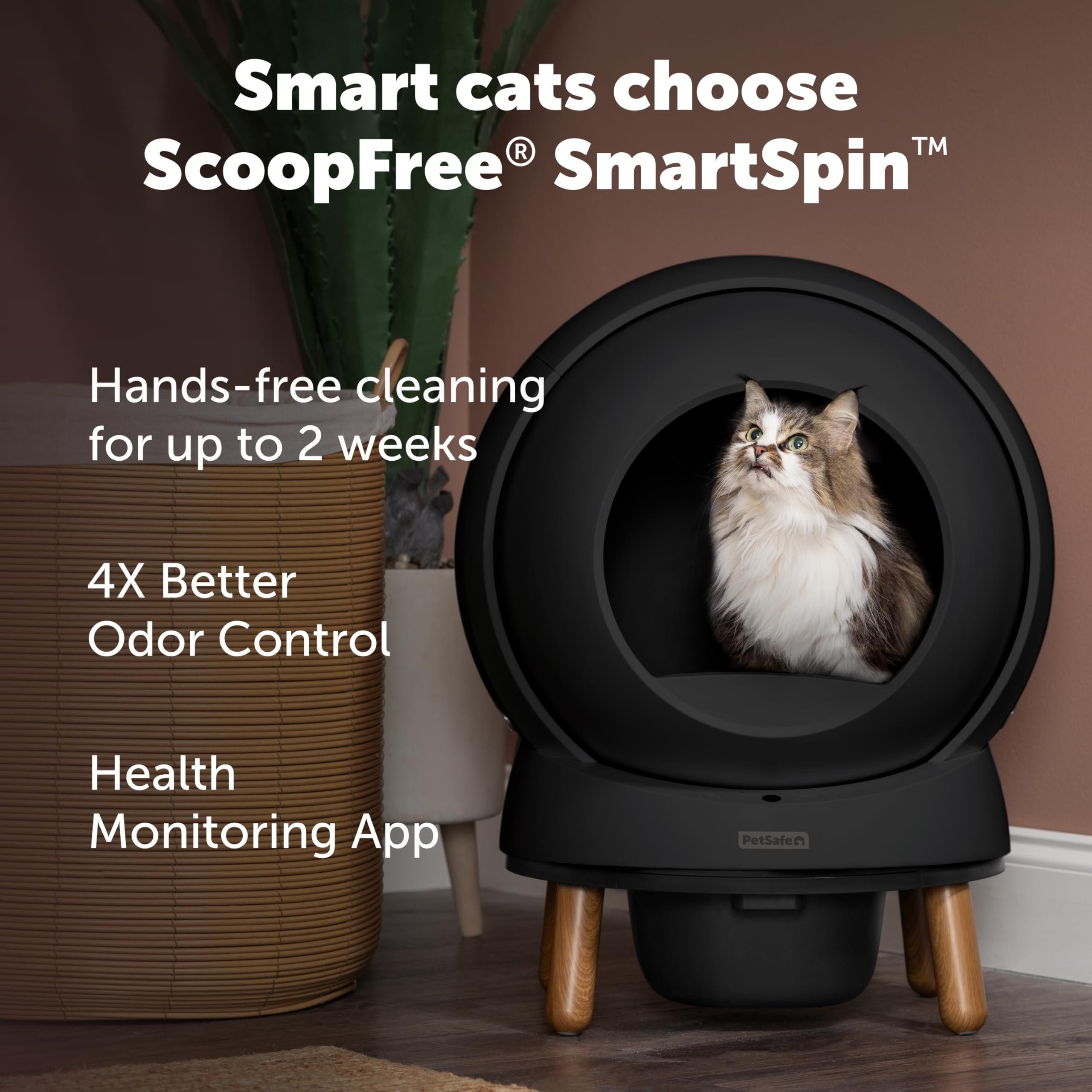 Petsafe ScoopFree odor-control system with deodorizer reduces litter smells.