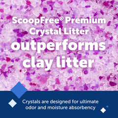 PetSafe ScoopFree Premium Crystal Litter close-up crystals show rapid absorption.