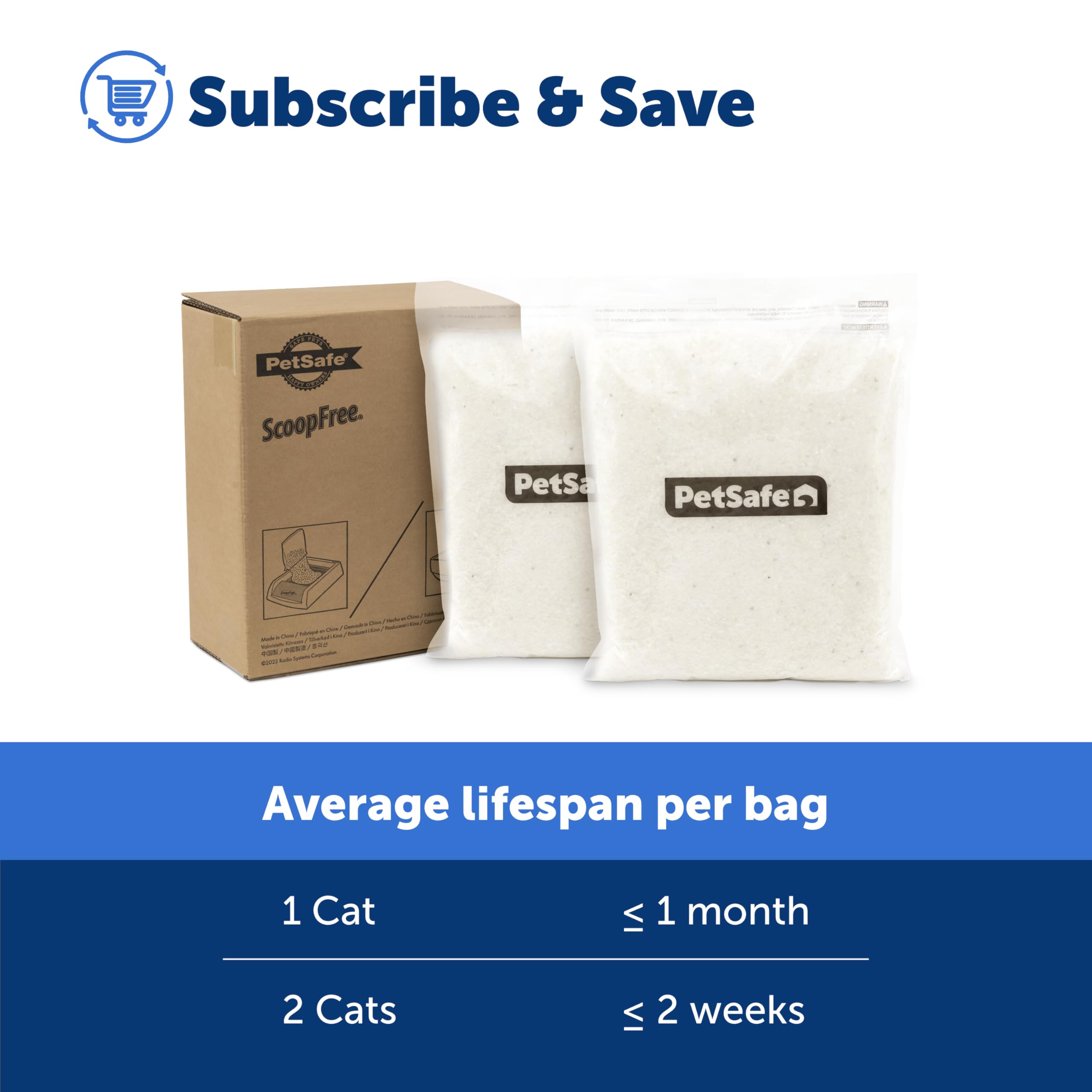 PetSafe ScoopSafe Premium Crystal Litter lightweight and low-dust for clean paws.