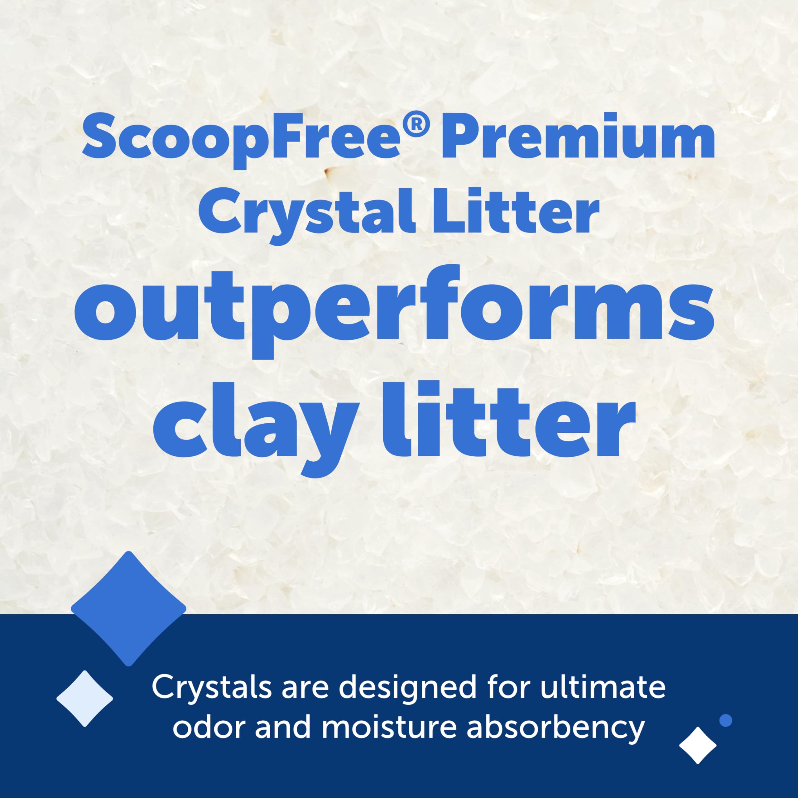 PetSafe ScoopFree Premium Crystal Litter odor-control crystals delivering a fresher home.