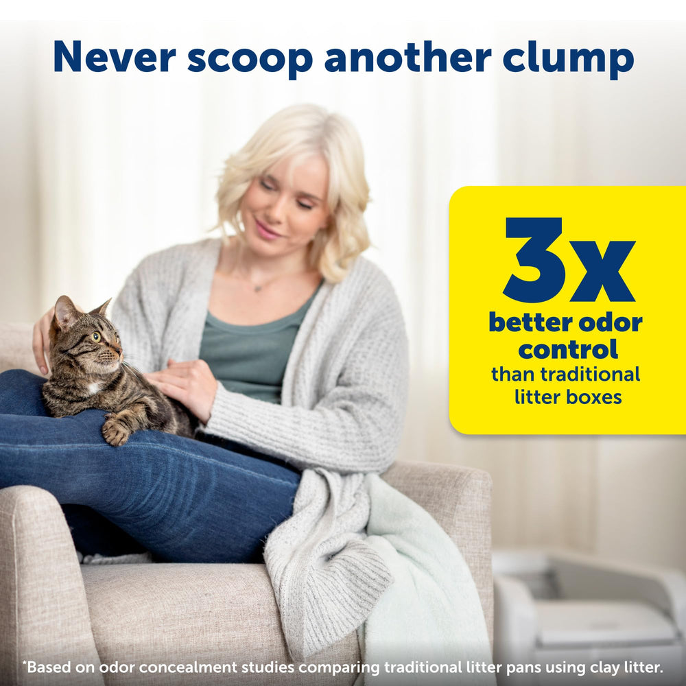 Petsafe ScoopFree self-cleaning litter box uses motion sensors for hands-free maintenance.