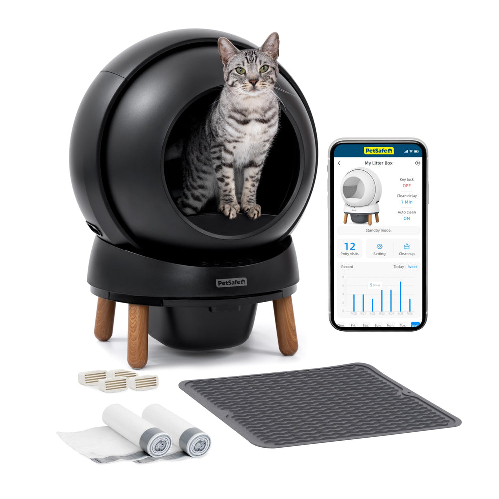 PetSafe ScoopFree SmartSpin bundle front view showing hands-free litter care