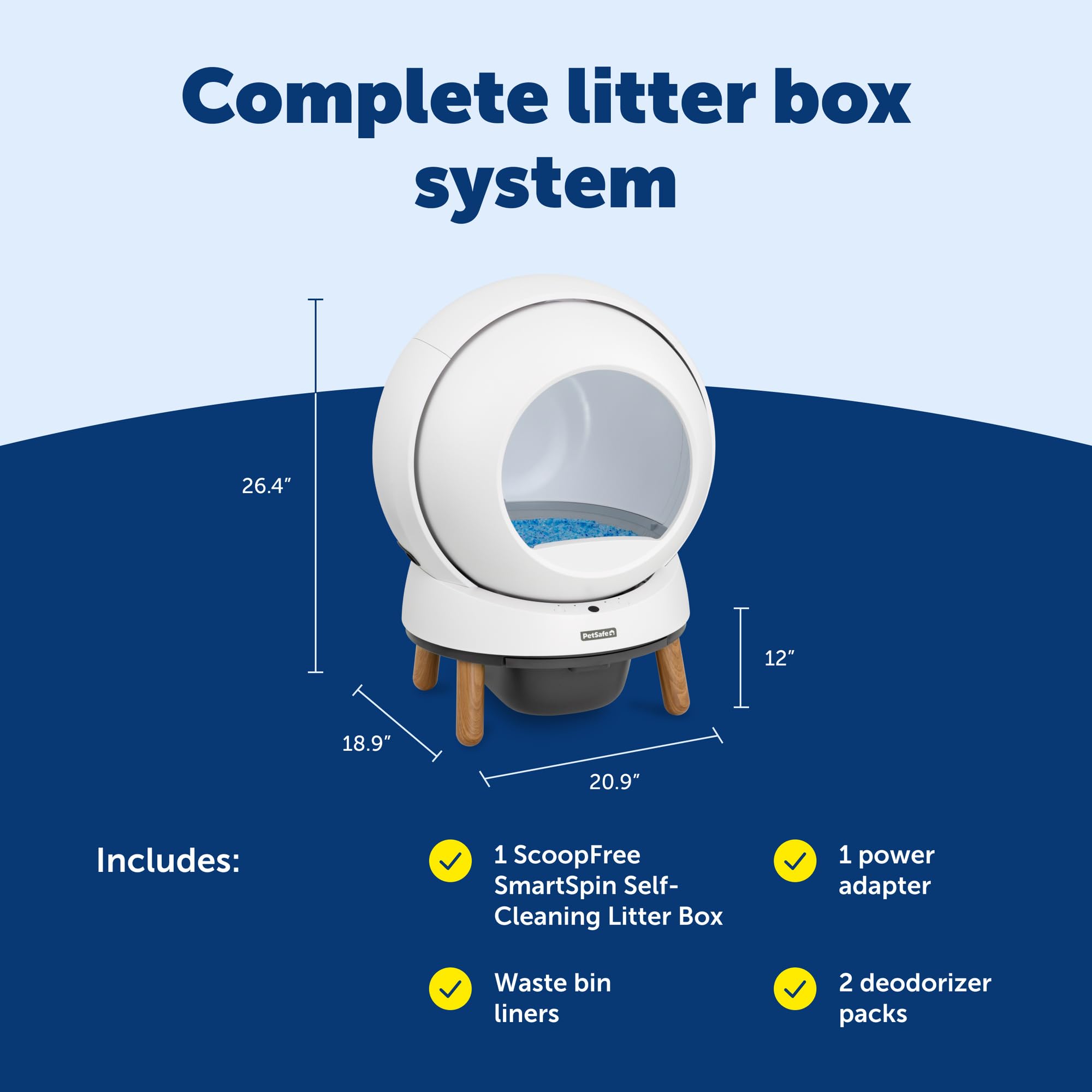 Petsafe ScoopFree SmartSpin odor-control system minimizes smells in the home.