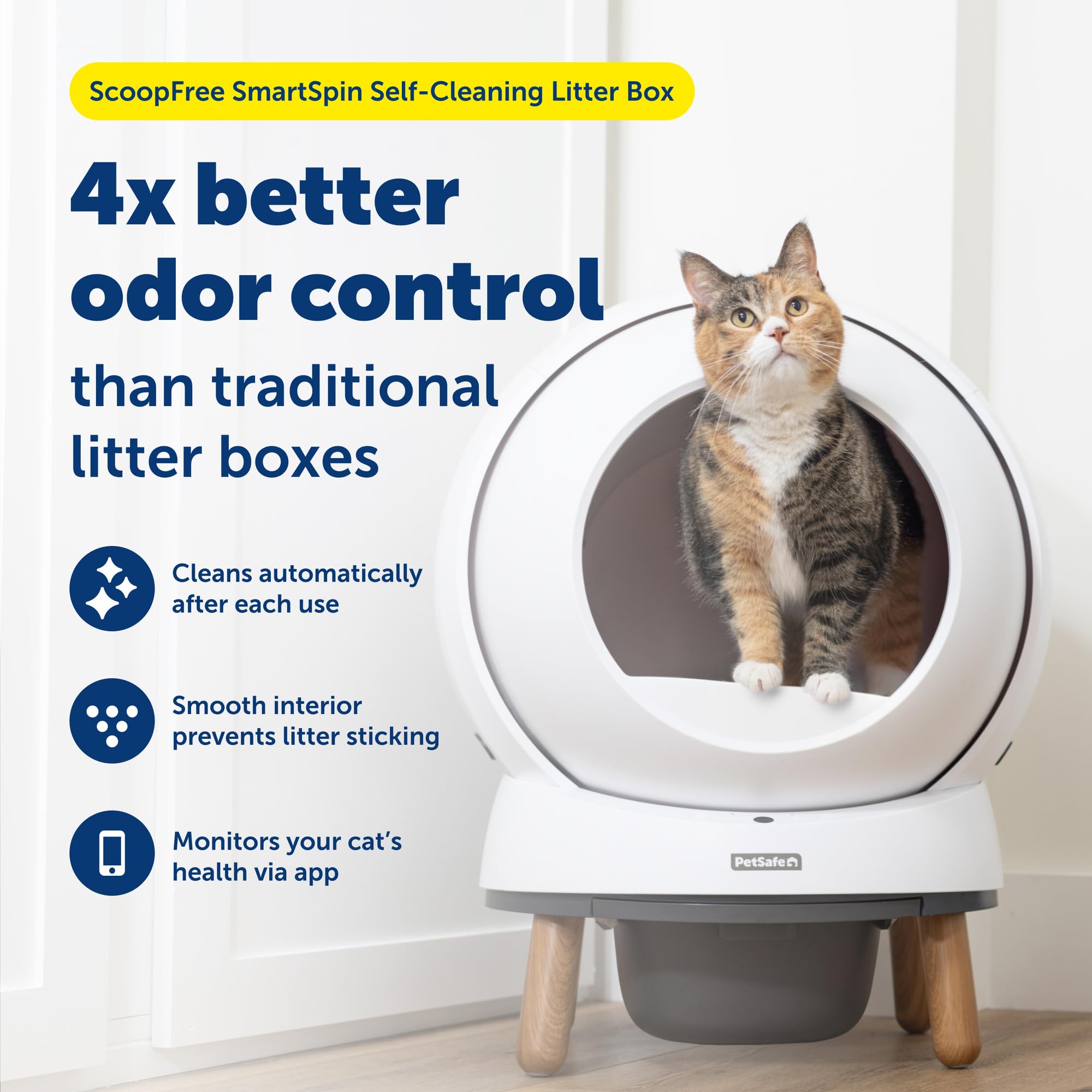 Petsafe ScoopFree SmartSpin waste drawer keeps litter sealed and odors contained.