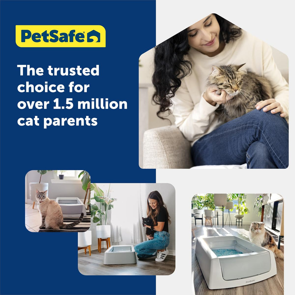 Petsafe ScoopFree tray designed for up to 30 days of single-cat use.