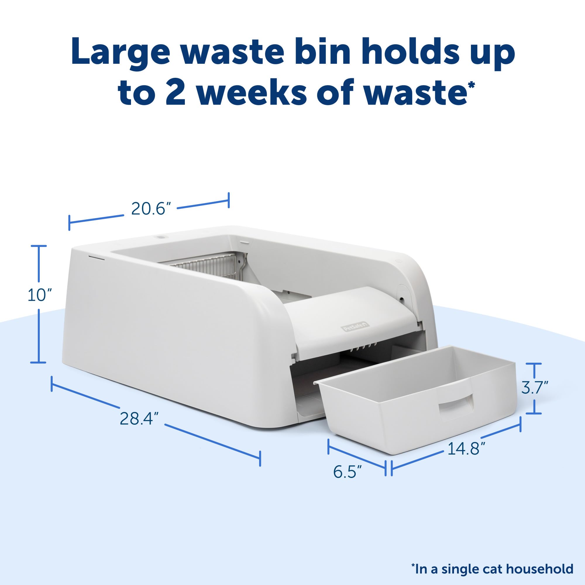 Petsafe ScoopFree weekly waste-bin maintenance keeps setup tidy and fresh.