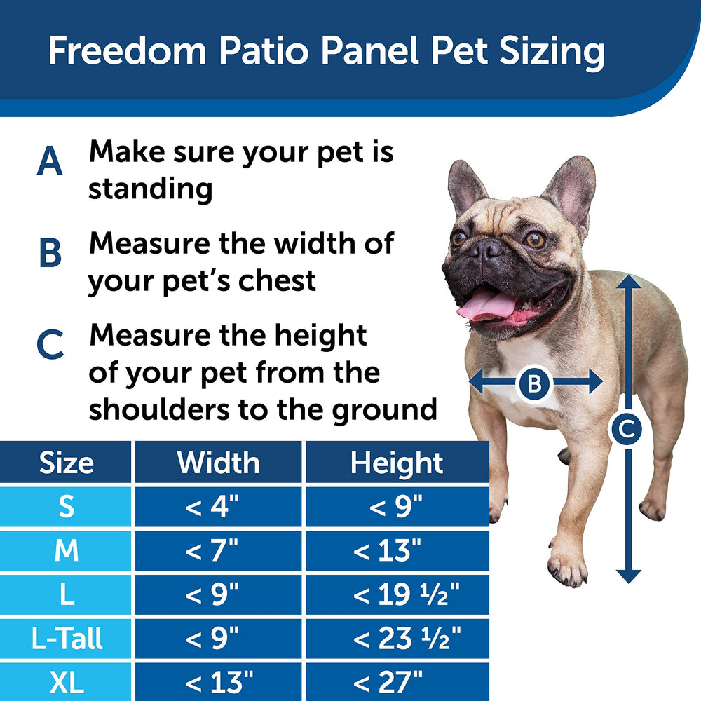 PetSafe sliding glass pet door with adjustable height fits various door frames.