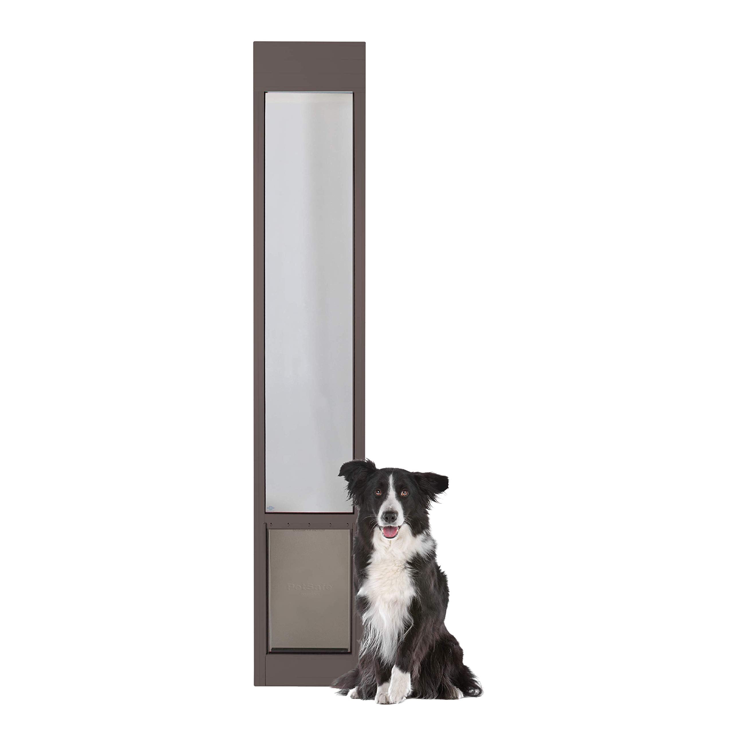 PetSafe sliding glass pet door bronze panel enables easy pet access through a door