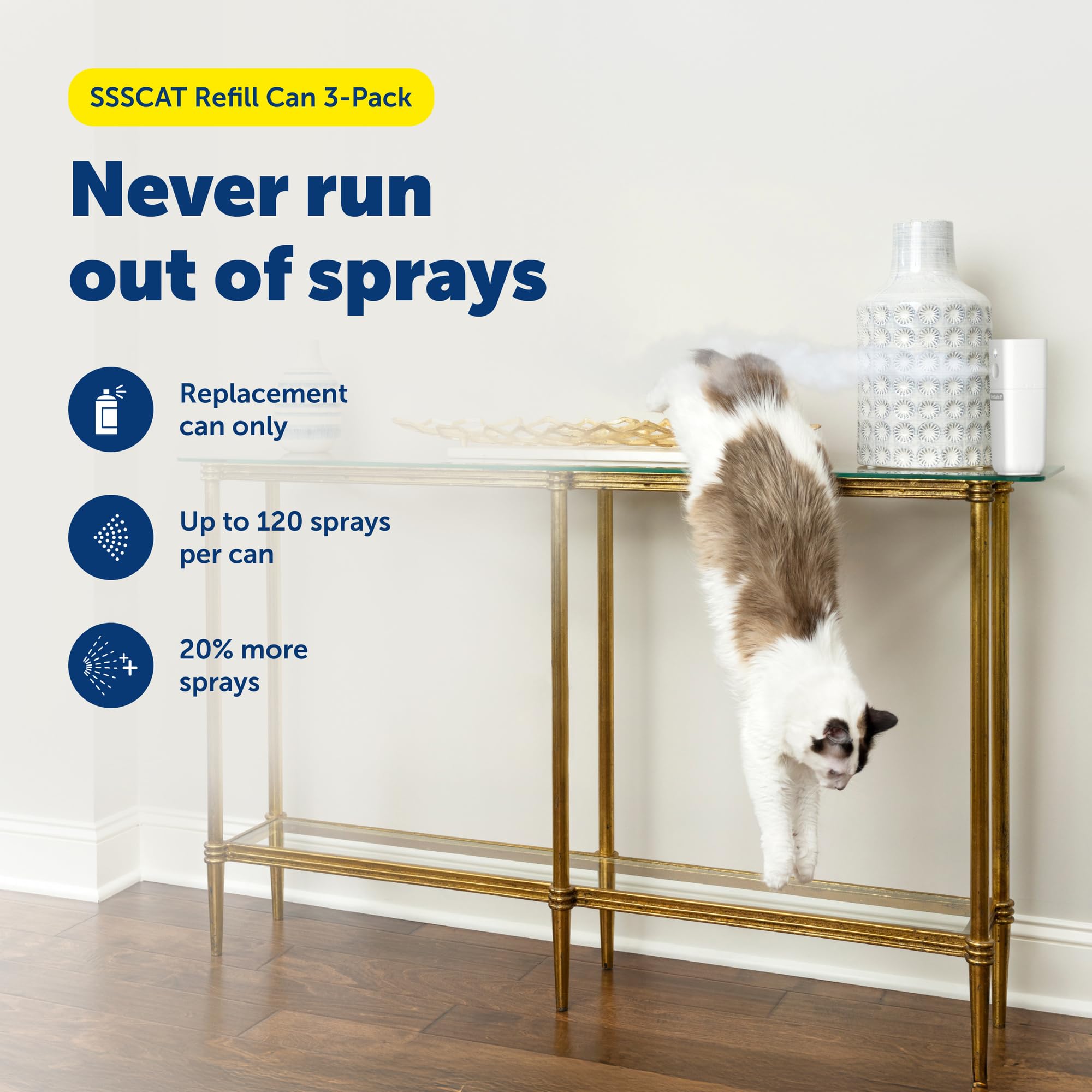 PetSafe SSSCAT deterrent device with holder ready for placement to deter curious paws.
