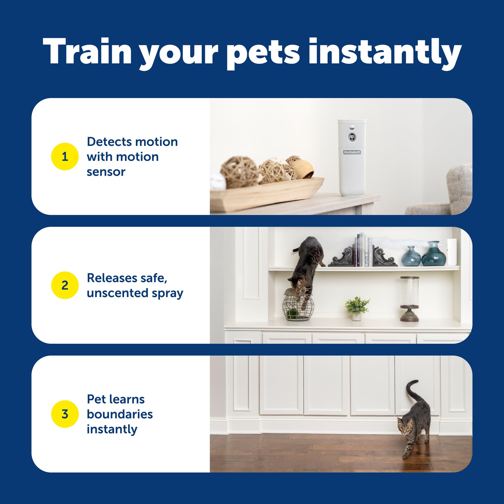 PetSafe SSSCAT helps protect furniture and countertops from pet access.