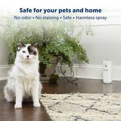 PetSafe SSSCAT device near sofa illustrating area deterrence for cats and dogs