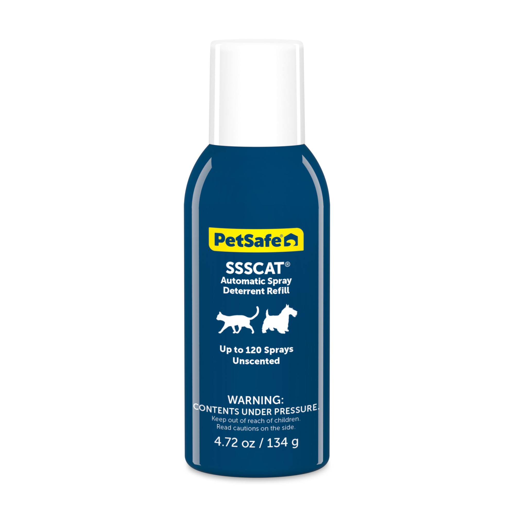 PetSafe SSSCAT refill can with up to 120 sprays for indoor deterrence.