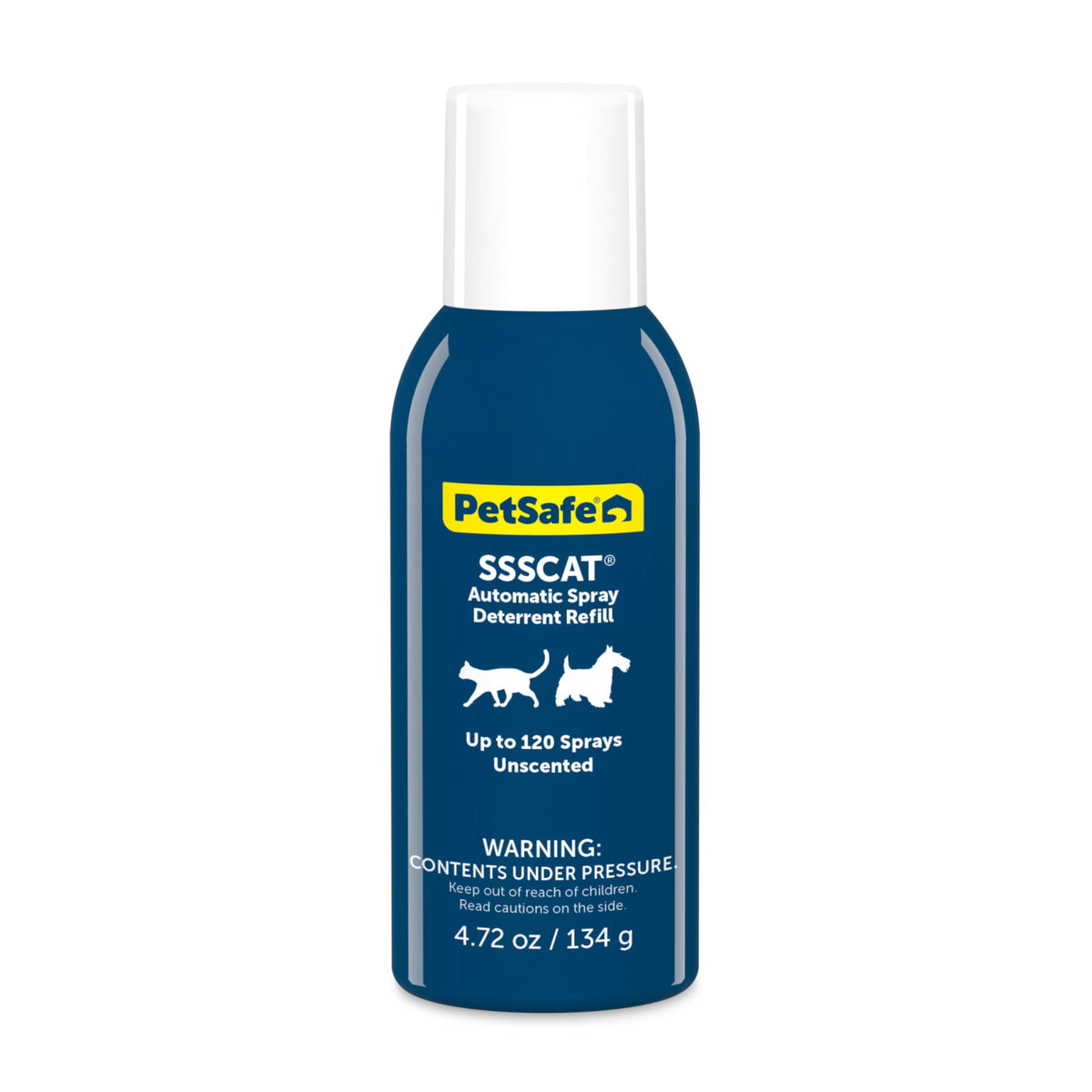PetSafe SSSCAT refill can with up to 120 sprays for indoor deterrence.