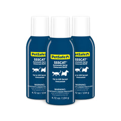 PetSafe SSSCAT refill can shows up to 120 sprays for restricted areas.