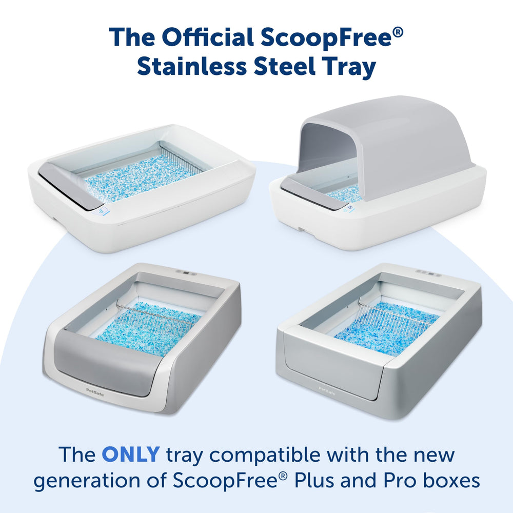 PetSafe stainless steel tray with magnetic waste shield locks in odors for a fresher home.