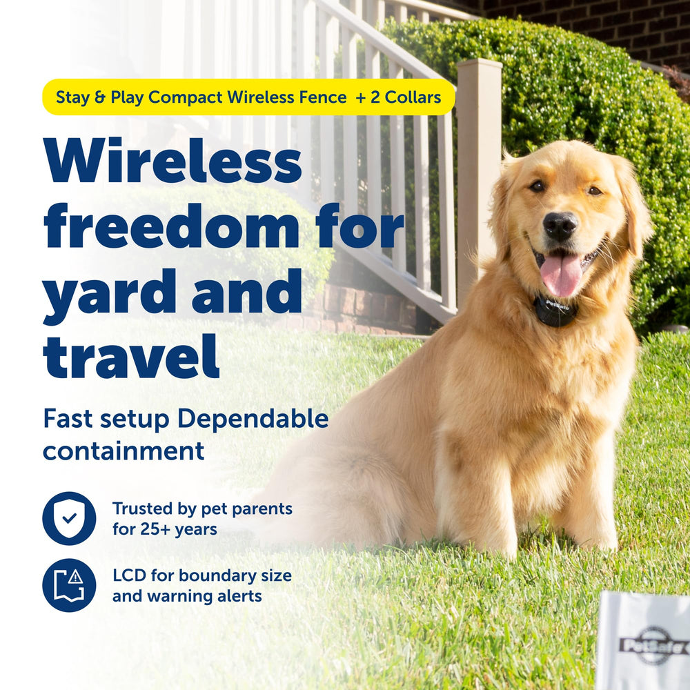 PetSafe Stay and Play receiver collar with LCD display for at-a-glance battery status.