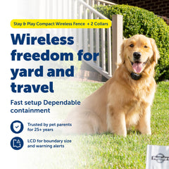 PetSafe Stay and Play receiver collar with LCD display for at-a-glance battery status.
