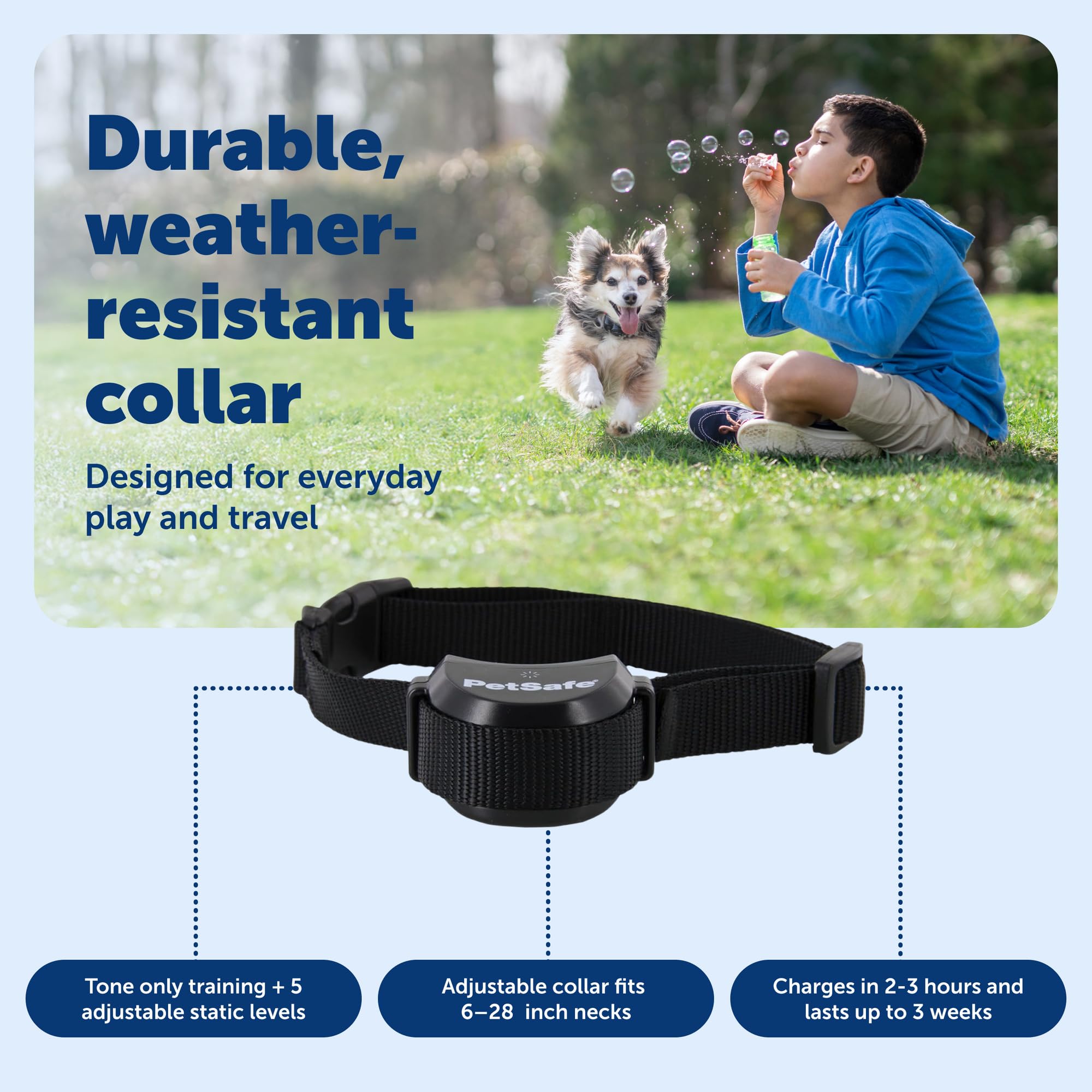 PetSafe Stay and Play portable transmitter used at home or during travel.