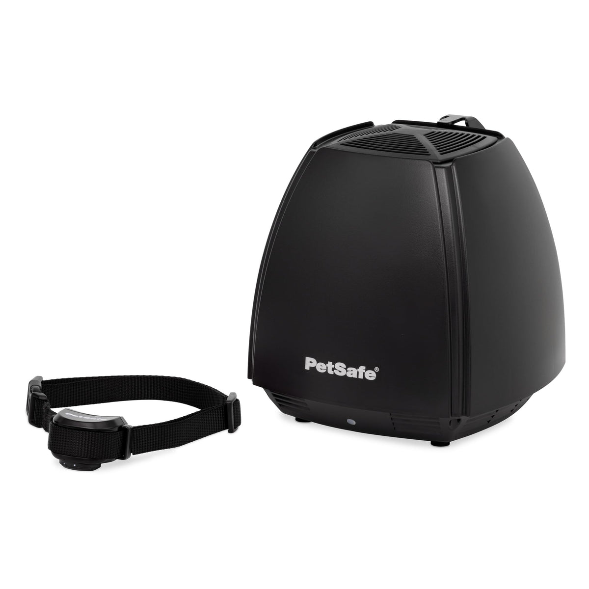 PetSafe Stay and Play transmitter for portable wireless containment in outdoor spaces.