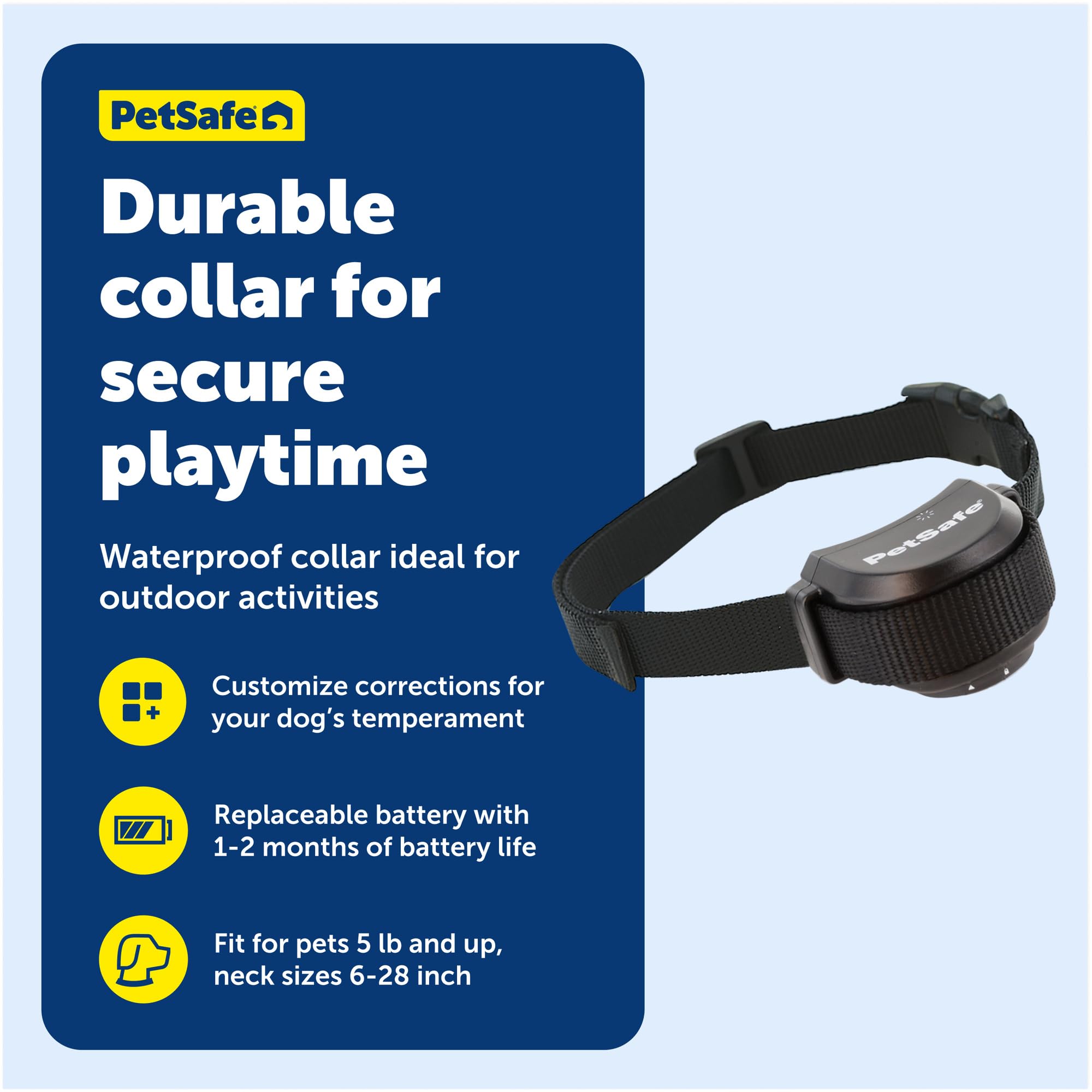 PetSafe Stay & Play system demonstrating unlimited collar compatibility for multiple pets.