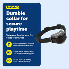 PetSafe Stay & Play system demonstrating unlimited collar compatibility for multiple pets.