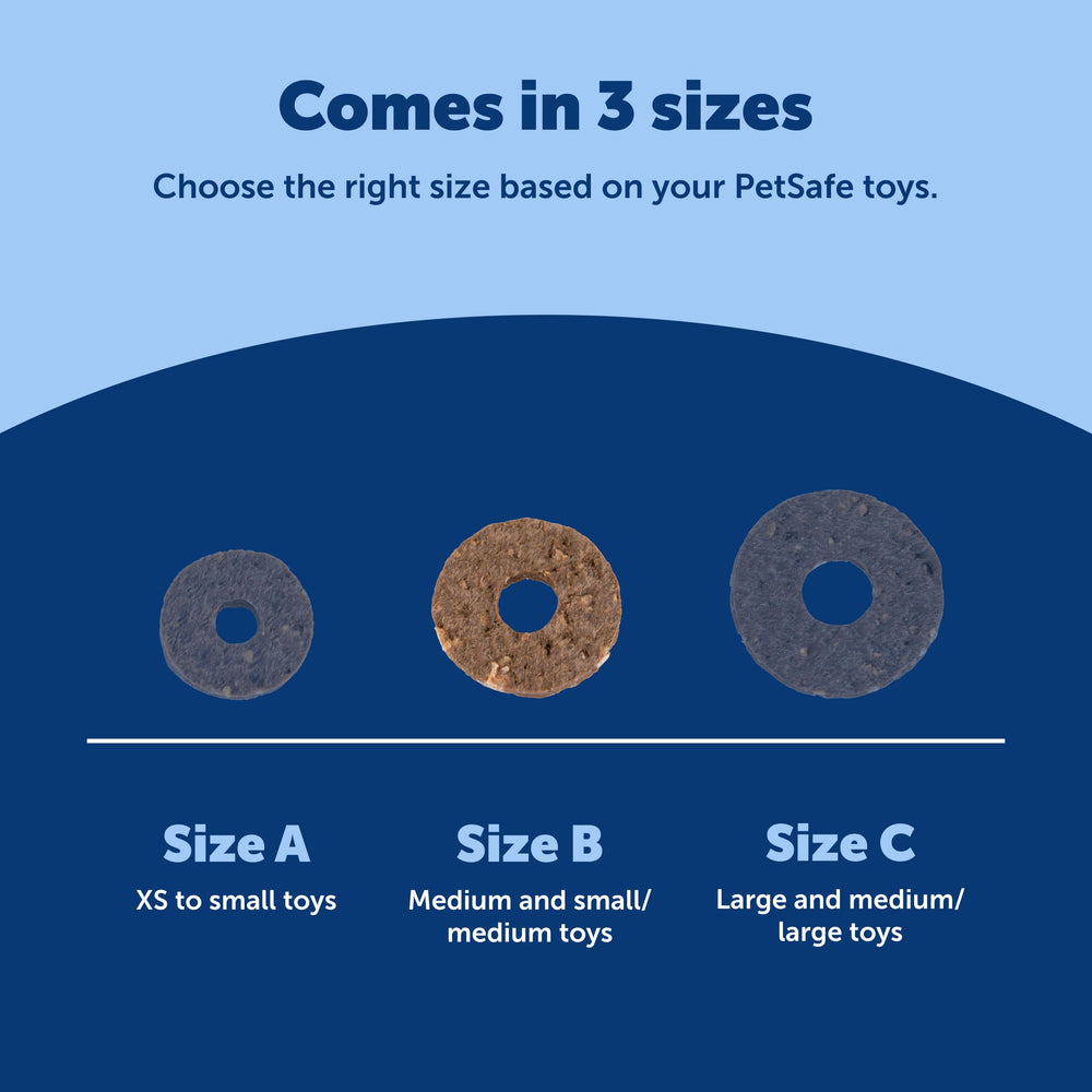 PetSafe Busy Buddy rings available in small, medium, and large sizes