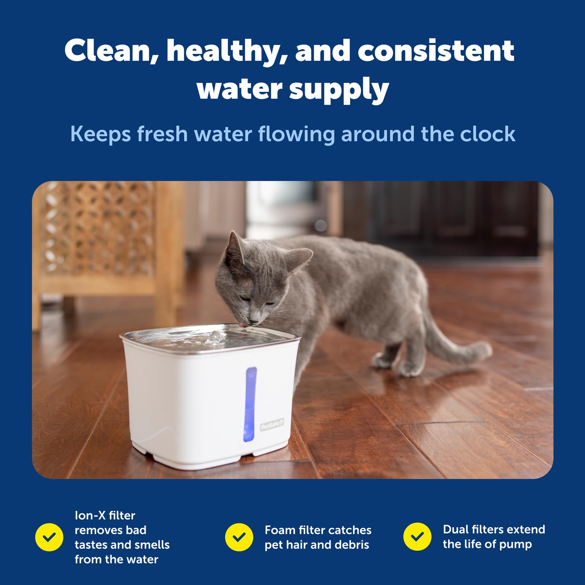 Parts are top-rack dishwasher safe for quick cleaning of the Viva Fountain.