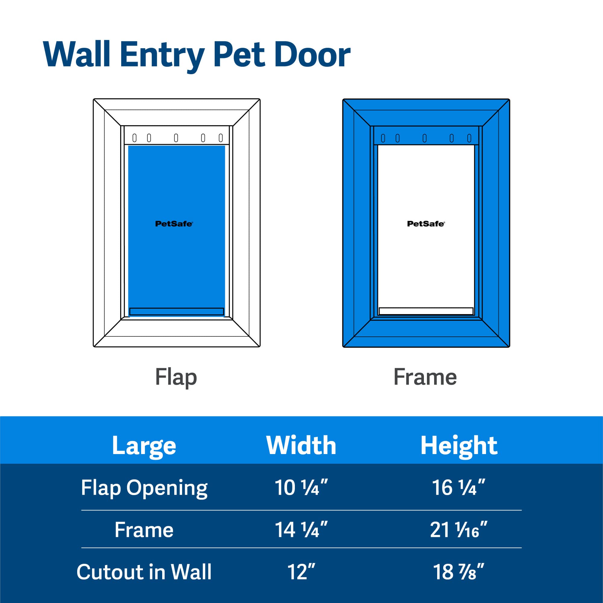 PetSafe wall-entry-large-flap-opening enables large dogs up to 100 lb.