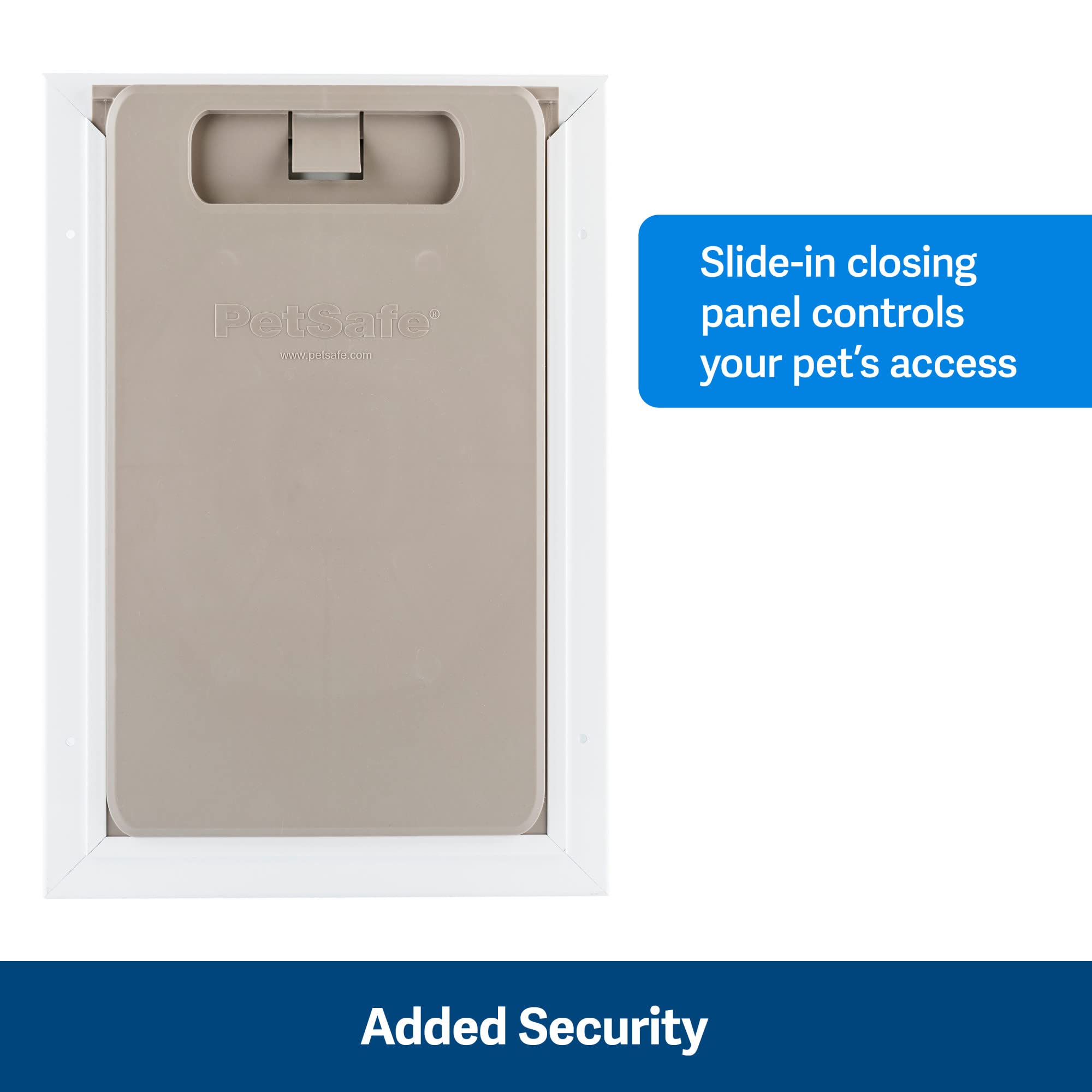PetSafe wall-entry-slide-panel-use demonstrates secure access control for pets.