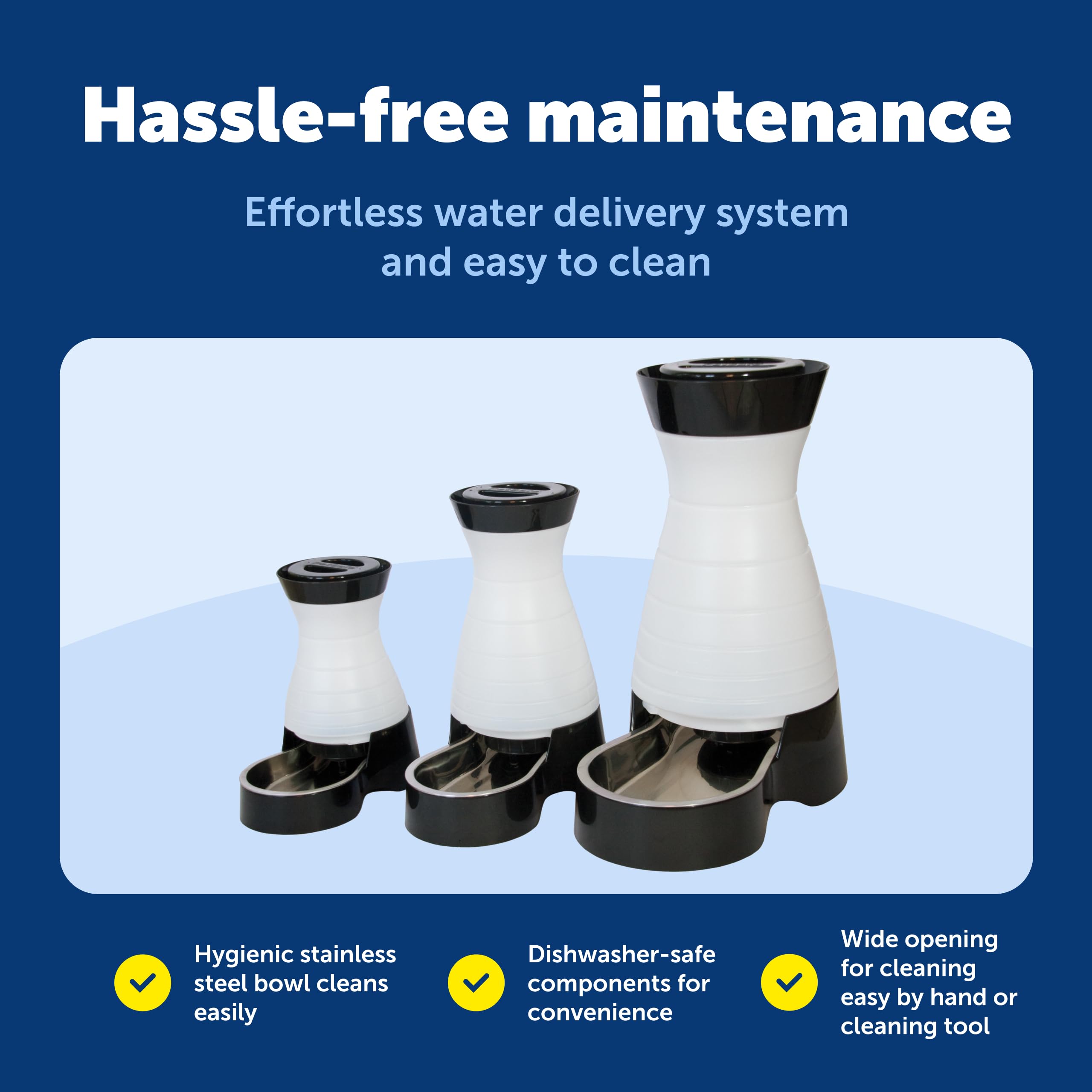 PetSafe water station being disassembled for easy cleaning.