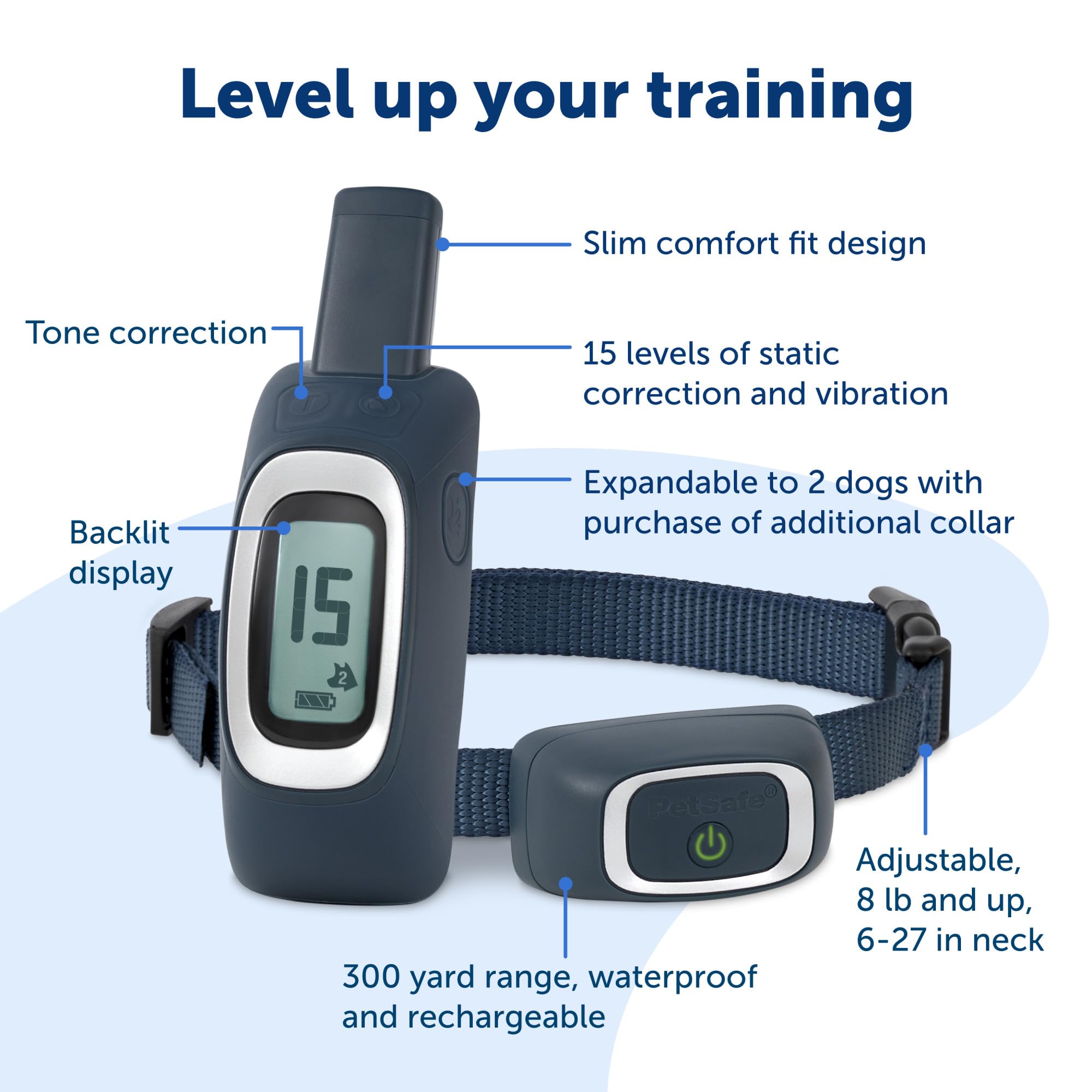 PetSafe waterproof polyester collar adapts to outdoor training.
