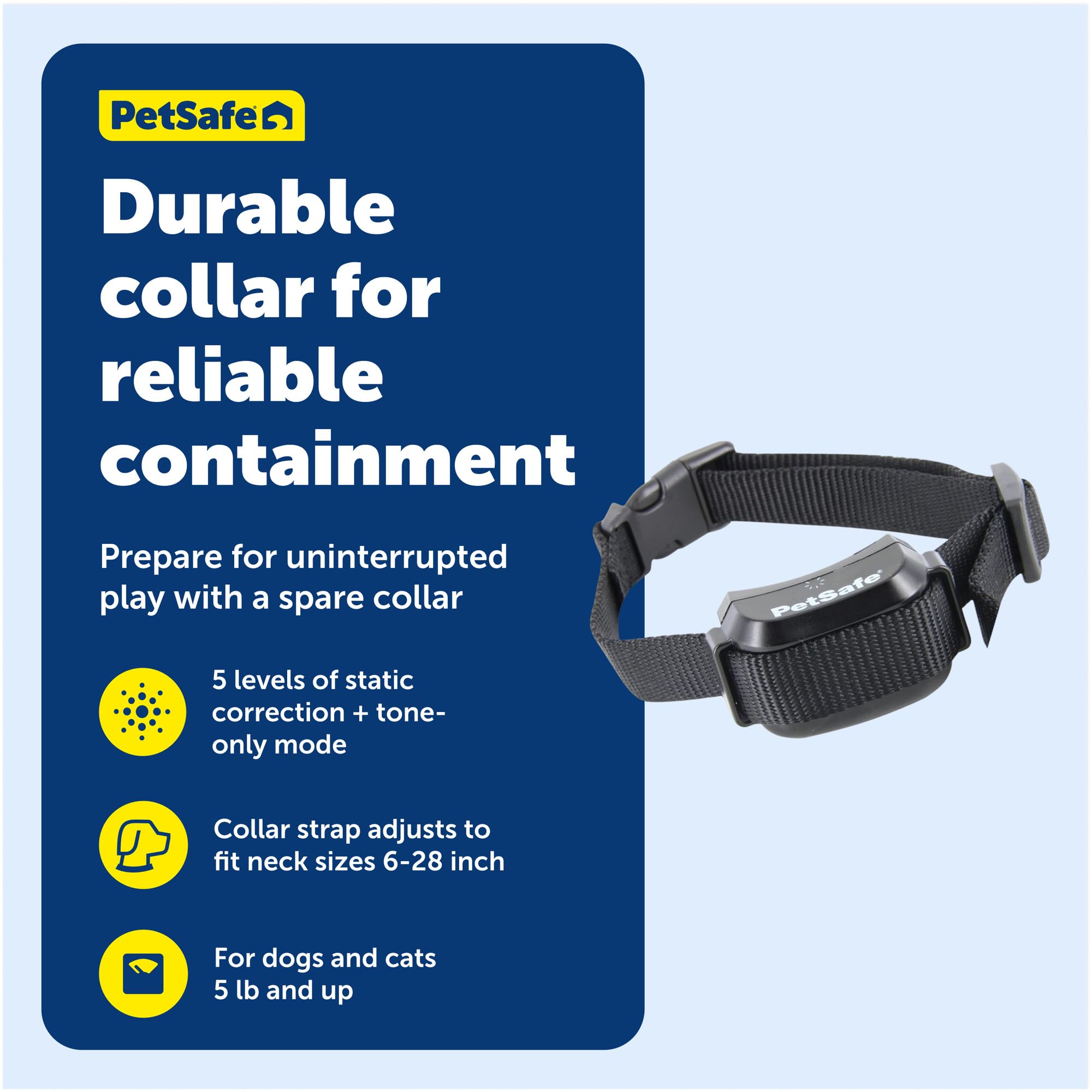 Petsafe YardMax battery indicator and charging view highlighting long life.