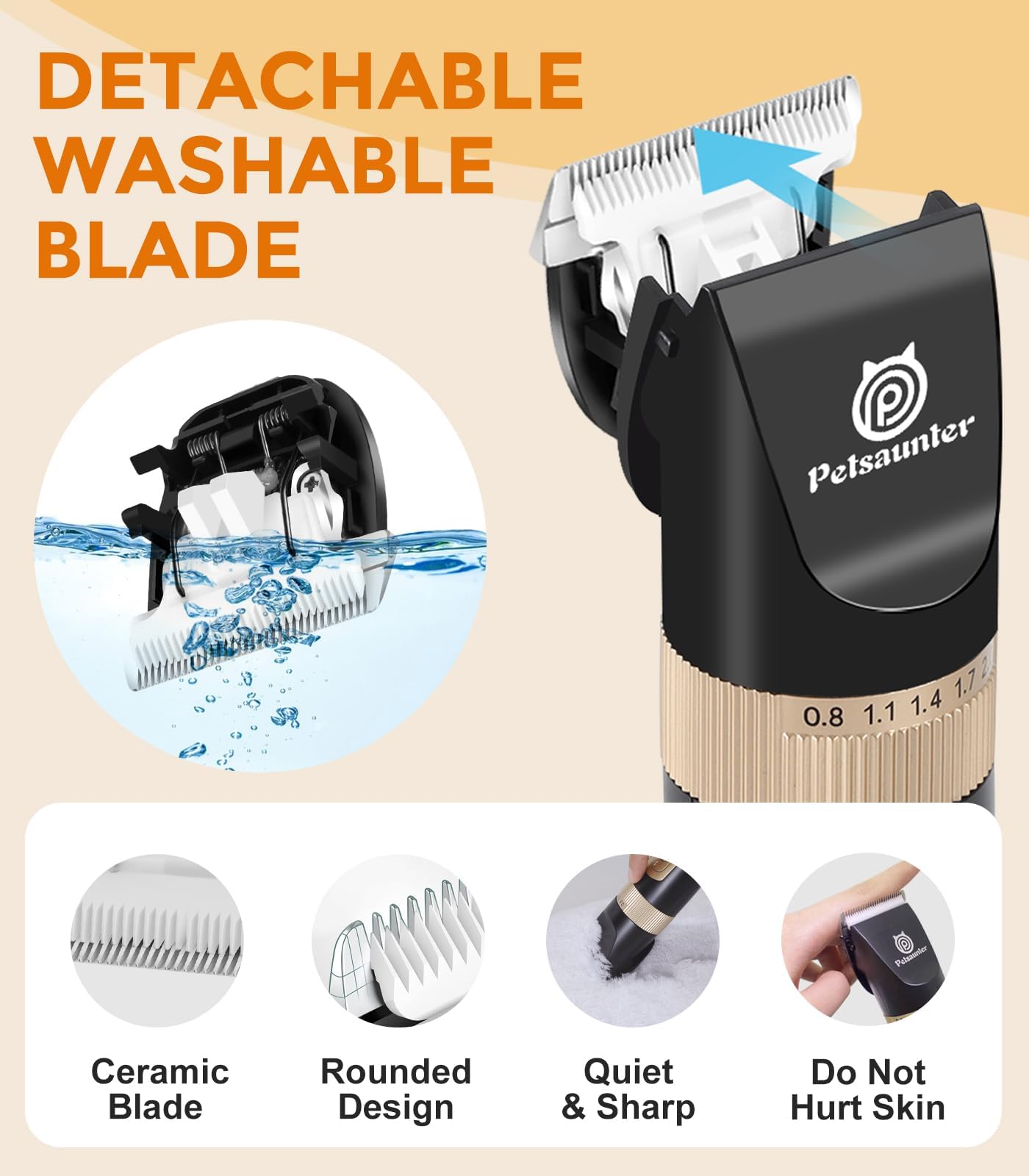 Petsaunter detachable combs for styling thick or long coats