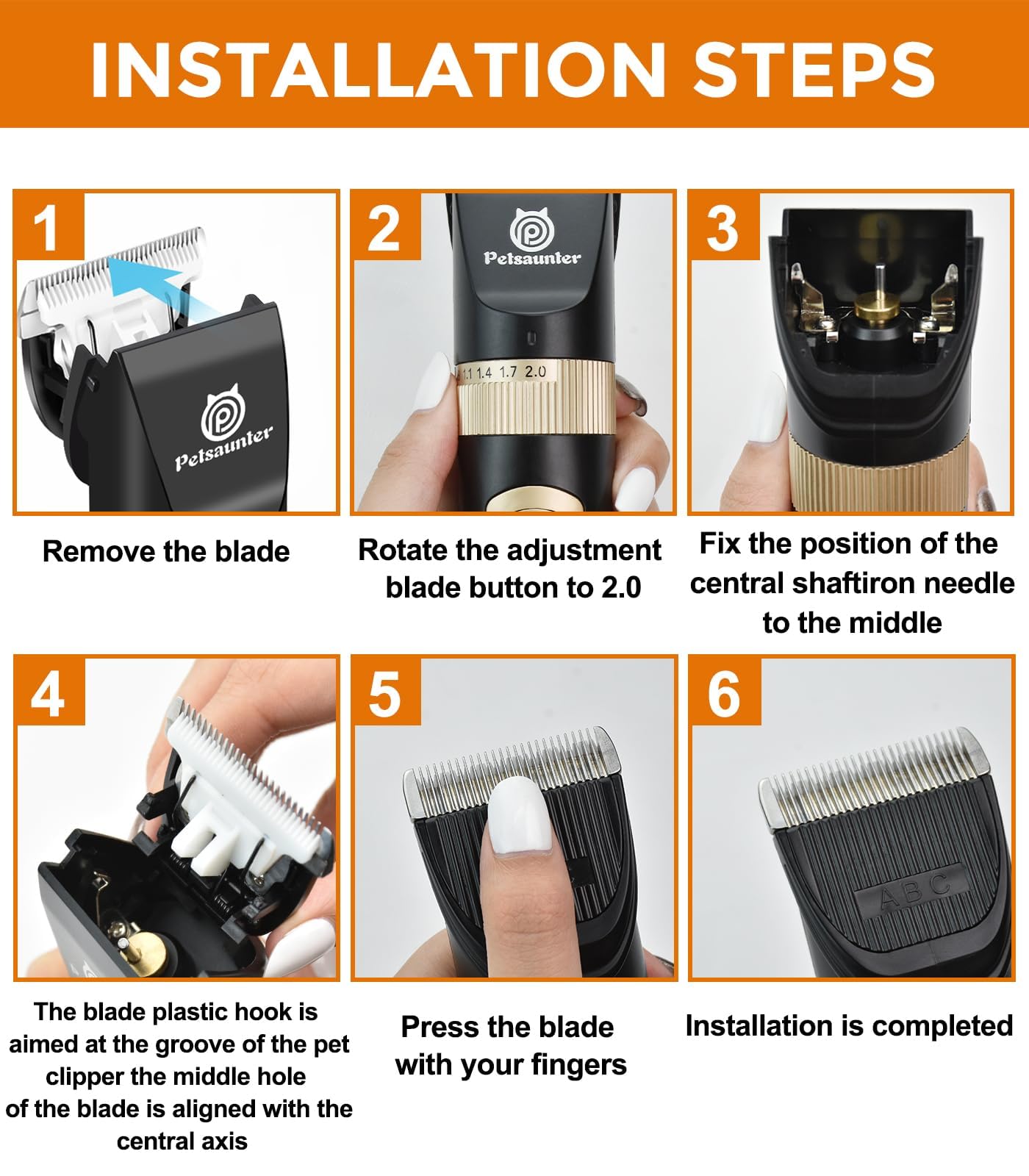 Petsaunter titanium-ceramic blade is easy to rinse after grooming