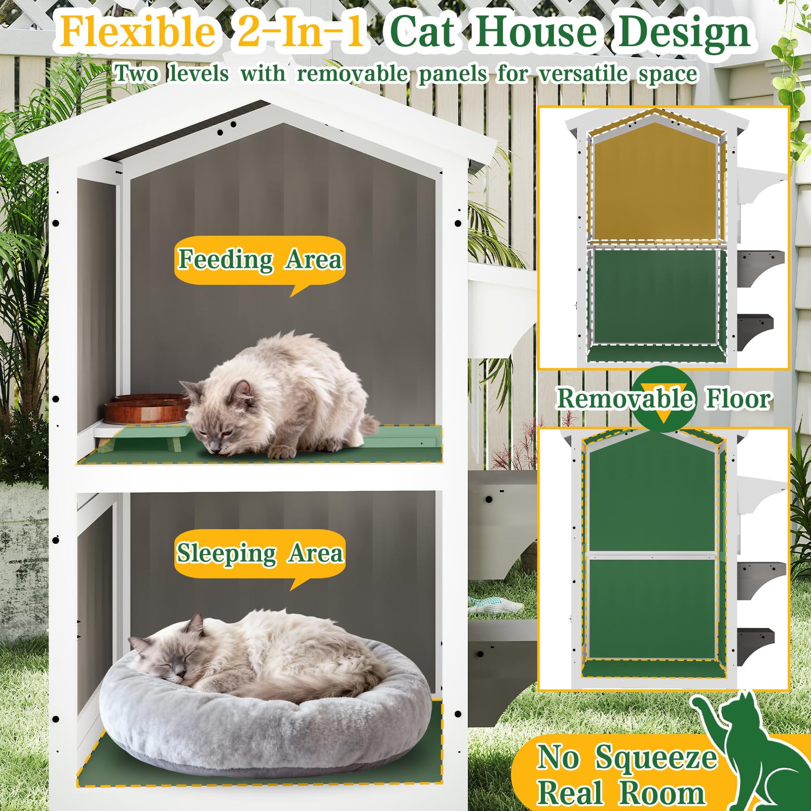 PetsCosset cat house with an openable roof for quick access and easy cleaning.